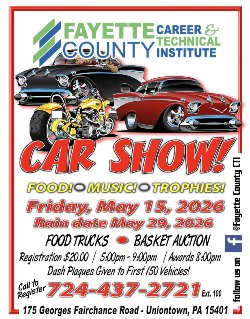 Poster with details about the car show